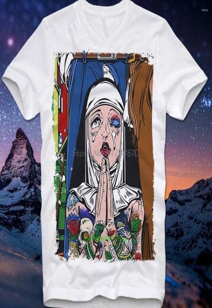 Men039s t-shirts chemise sexy fille tatouage nun nonne religieuse bad salope art warhol lichtenstein culture pin-up pin ues8580453