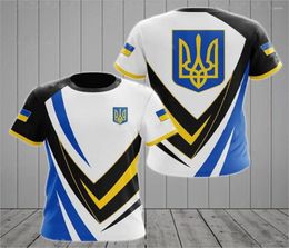 Men039s T-shirts Ukraine Men39s T-shirts drapeau ukrainien chemise 3D imprimé Oneck surdimensionné manches courtes Jersey mode Cloth3199711