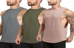 Men039s Tops Tops 3 Pack Running Vest Fitness Vêtements Blanage Body Body Sans manches