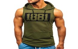 MEN039S TANK TOPS MERK GYPS Kleding Mens Bodybuilding Hapel Kap Katoen Mouwloos Vest Sweatshirt Fitness Training Sportswear3743831