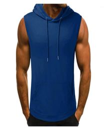 Men039s Débardeurs Haut Tendance Été Slim Casual Fit Poches Gilet Sans Manches Hommes Vêtements Couleur Unie Camiseta Sin Mangas Hombr3354478