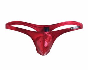 Men039s Thongs et G cordes de mode sous-vêtements de sous-vêtements Pouche sexy imitation en cuir tanga hombre gay mens string sous-vêtements 2253937