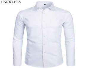 Men039s Top Kwaliteit Overhemden Mode Slim Fit Lange Mouw Heren Zwart Wit Formele Button Up Chemise Homme 2203211803656