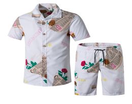 Men039s Tracksuits 2021 Men Warans Street Wear Workout Sets Summer Board Shorts Surf Shirts mâle imprimé plage florale nage 5xl8694751