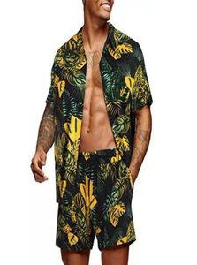 Men039s Trainingspakken 2022 Zomer Hawaii Print Sets Mannen Korte Mouw Shorts Tweedelige Kleding Set Casual Palmboom Bloemen b9156172