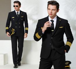 Men039s Tracksuits Highend Aviation SlimFit Captain Uniforms Male Air Junior Pilot Suite2973288