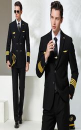 Men039s Tracksuits Highend Aviation Slimfit Captain Uniforms Male Air Junior Pilot Suite2153911