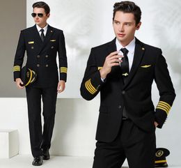 Men039s Tracksuits Highend Aviation Slimfit Captain Uniforms Male Air Junior Pilot Suits5886214