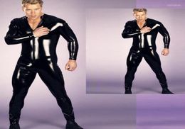 Men039s Survêtements Plus Taille Hommes Fétiche Latex Hommes À Manches Longues Mince Body Catsuit Club Danse Tenue Stripper Scène Pe4533522