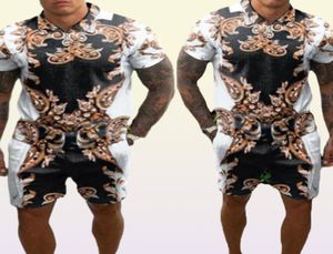 MEN039S Tracksuits T -shirt losse bedrukte shorts Jeugd Casual Suits Man XXL Plus Size Blouse Retro Printing Track Suit 6377101