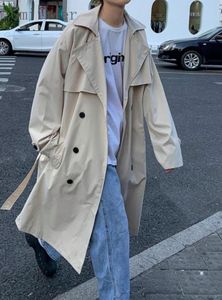 Men039S Trench Coats Gmiixder Windbreaker Men Midlengle Longueur Corée Oversize Oversized Mabet British Kpop Spring Autumn3322039