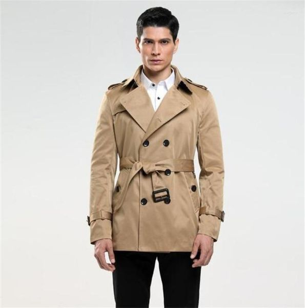 Men039S Trench Coats Lapel Fashion Mens Homme Vêtements Chaquetas Hombre Khaki Slim Fit Overcoat Designer Long Mancheur Spring Automn5884568