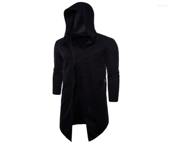Men039s Trench Coats Men39s Sweat-shirt de style gothique 2022 avec robe noire Hip Hop Cape Pull à manches longues CO1481388
