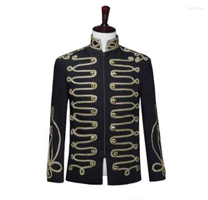 Men039S Trench Coats Mens Mens Stylish Court Prince Black Gold Borduurwerk Blazer Pak Jacket Men Wedding Prom Jackets Costume 9152870