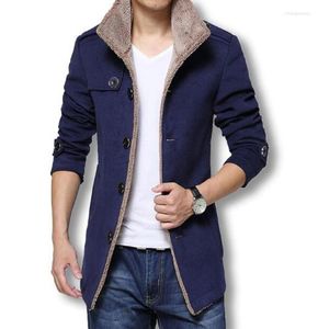 Men039s Trench Coats Hiver Long Wool Coat Vestes Men et Slim Fit Mens Windbreaker High Quality Plus taille 4xl Veste1439481