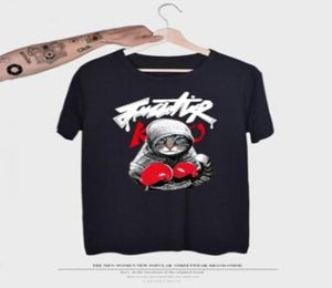 Men039s T-shirts 2021 Aankomst Heren T-shirt Boksen Kat Cartoon Zomer 3D Gedrukte Korte Mouw Tees 12 Kleuren Unisex Paar doek2148173