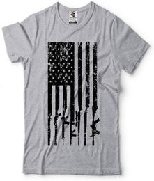 Men039s Tshirts 2e amendement Flag de pistolet Tshirt Progun US 4 juillet5673168