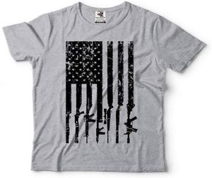 Heren039s T-shirts 2nd Amendment Gun Flag TShirt ProGun Right US 4th Of July7909521