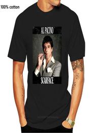 Men039s t-shirts adulte blanc Mafia film Scarface Al Pacino encadré Po visage t-shirt 2Xl 3Xl chemise 4453414