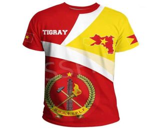 MEN039S T -shirts Afrika land Ethiopië Tigray vlag dprint menwomen zomer casual grappige tee short mouwen streetwear 16110032