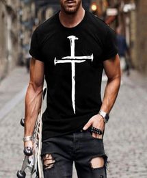 Men039s Tshirts Men Casual Men Tshirt Allmatch Jesus Christ Cross 3D Tshirt imprimé 2021 Vendre ShortSleeved Oversized9711316