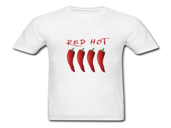 Men039s Camisetas Chili Vegetal Camiseta divertida Diseño de pimientos rojos Camiseta hipster Comida picante Música Fiesta Streetwear PreCotton M4447178