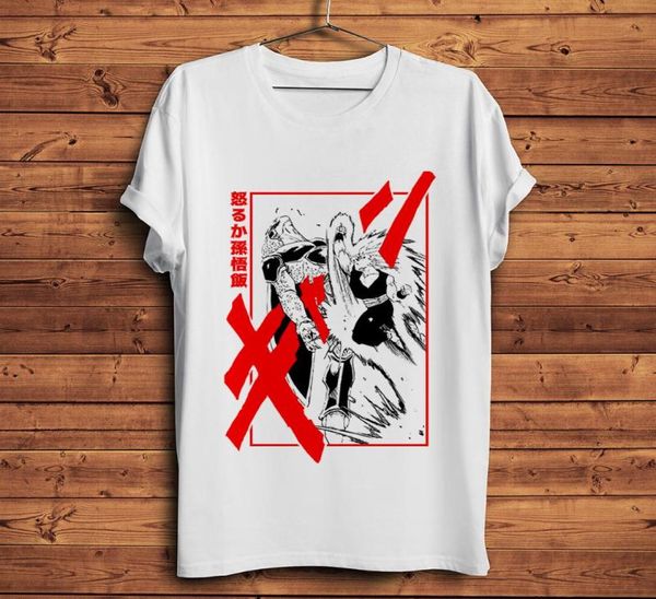 Men039s Camisetas Dragón DBZ Gohan Fight Cell Funny Anime THISH Men White Casual Casual Homme Japón Manga Unisex Streetwear T15166665