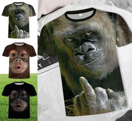 Men039s T-shirts Mode 2021 Été Hommes 3D Imprimé Animal Singe T-shirt À Manches Courtes Conception Drôle Décontracté Hauts T-shirts Graphique2398066