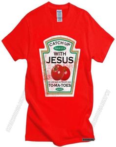 Men039s T-shirts Grappig Inhalen Met Jezus T-shirt Mannen Vintage Vegan Tomaat T-shirt Christelijke Gift Veganisme Oneck Katoen Tee M3352886