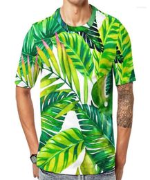 Men039s Tshirts Green Palm Feuilles Tshirt Man Plantes tropicales Imprimé Y2K T-shirts Summer Cool Tee Shirt Sleeves courtes B8022297
