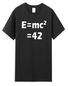 MEN039S T -shirts Hipster EMC2 T -shirt Wetenschap Geek Fashion Male Summer Cotton Men Kleding 42 Het antwoord op alles Streetw9582579