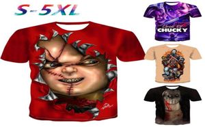 Men039s T-shirts Horror Movie Chucky Gedrukte T-shirt Bruid Mannen En Vrouwen 3D Korte Mouwen XS5XL3079132