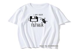 Men039s Tshirts Je suis votre père drôle USB et disquette disque ordinateur Men Tshirt Summeramn Vintage pour adulte Slim Fit Tops 6802930