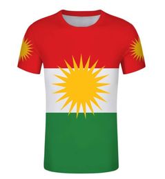 Men039s Tshirts Kurdistan Nation Kurd Kurdish Flag T-shirt Creative Round Collar Color Graphique Dalkurd FF pour les hommes occasionnels4942161