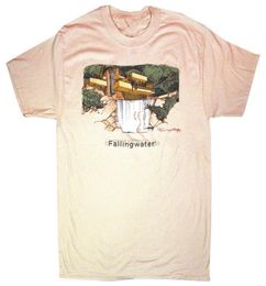 Men039s Tshirts Liberty Graphics Frank Lloyd Wright Fallingwater Perspective adulte Tshirt683296