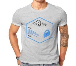 Men039s Tshirts Men ChainLink Cube Blockchain Blockchain DoGECOIN DROIT CLASSIQUE O COLLAI