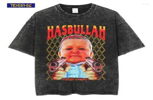 MEN039S T -shirts mannen gewassen T -stukken oversized Hasbulla grafische noodlijdende t -shirt streetwear hiphop vintage tshirt 2022 Harajuku c7836857
