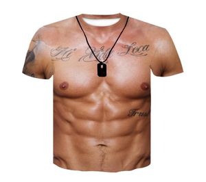 Men039s Tshirts Men39s 3D COOL MUSCLE ABS T-shirts drôles en vrac plus taille Slim Fit Sports Tops 6xlmen039S6456981