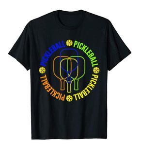 Men039s T-shirts Pickleball Paddle Et Ball Coloré Graphique T-shirt Marque Hommes Hauts T-shirt Imprimé Coton Leisure7714982