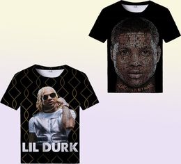 Men039s Tshirts Rappeur Lil Durk 3D T-shirt imprimé Men Femmes Summer Casual Cool Hop Hop Fashion Street Tshirt Oversized Tee Tee T5237159