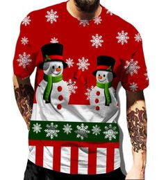 Men039s tshirts chemise Cartoon Mens Christmas Cold Summer Clothing Snowman Print T Men Topsmen039S Men039Smen032250898