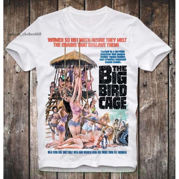 Men039s Camisa de camisetas The Big Bird Cage B Expletation B Película porno Porno Vintage Pam Grier Sexy Print Tshirt Men Summermen0396289933