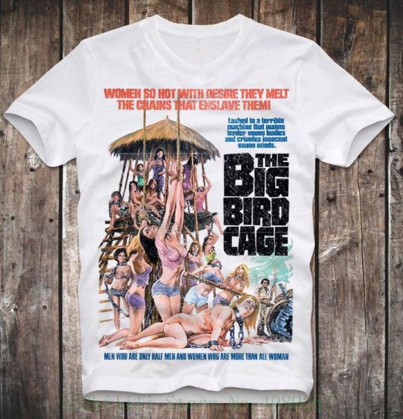 Men039s Camisetas Camisa The Big Bird Cage Exploitation B Película Porno Vintage Pam Grier Sexy Print Camiseta Hombres SummerMen039628993