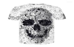 Men039s Tshirts Skull T-shirt Men Men Squelette Tshirt Punk Rock Tshirt Shirts 3D Impression vintage Gothic Mens Vêtements Summer TO8874395