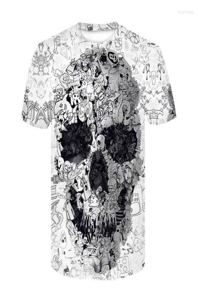 Men039s Camisetas Camiseta con calavera Camiseta con esqueleto para hombre Camiseta Punk Rock Camisetas con estampado 3d Ropa gótica vintage para hombre Verano To7726099