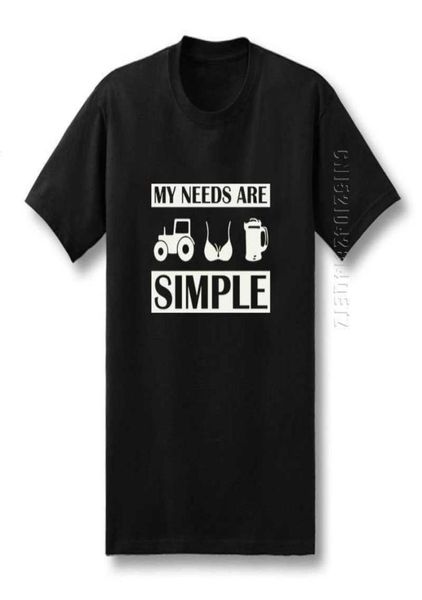 Men039s Camisetas Cerveza de verano Camiseta Hombres Algodón Divertido Tractor Pechos Hommes Mis necesidades son Diseño de término simple Impresión gráfica O Neck4503705