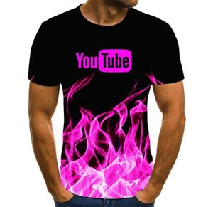 Camisetas Men039s marca de verano YouTube camiseta 3D Vortex y moda Women039s manga corta Harajuku Hip Hop Cute5534987