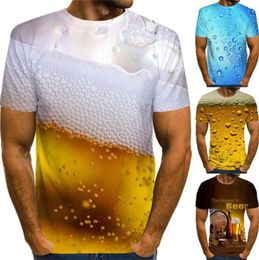 Men039s Tshirts Summer Men Beer 3D Print T-shirt Eagle Animal Oneck Fashion Funny Short Sleeve Tees Tops Unisexe Casual Street9902785