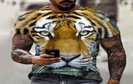 Men039s Tshirts Summer Men Fashion Animal Lion3d Imprimé Men39s T-shirts Oneck Casual Short Sleeve Polyester Unisex Oversi8174071