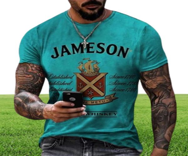 Men039s tshirts Summer Street Jameson Irish T-shirt mode Fashion Short Tees mâle 3D Tops surdimensionnés Tops graphiques T1594853